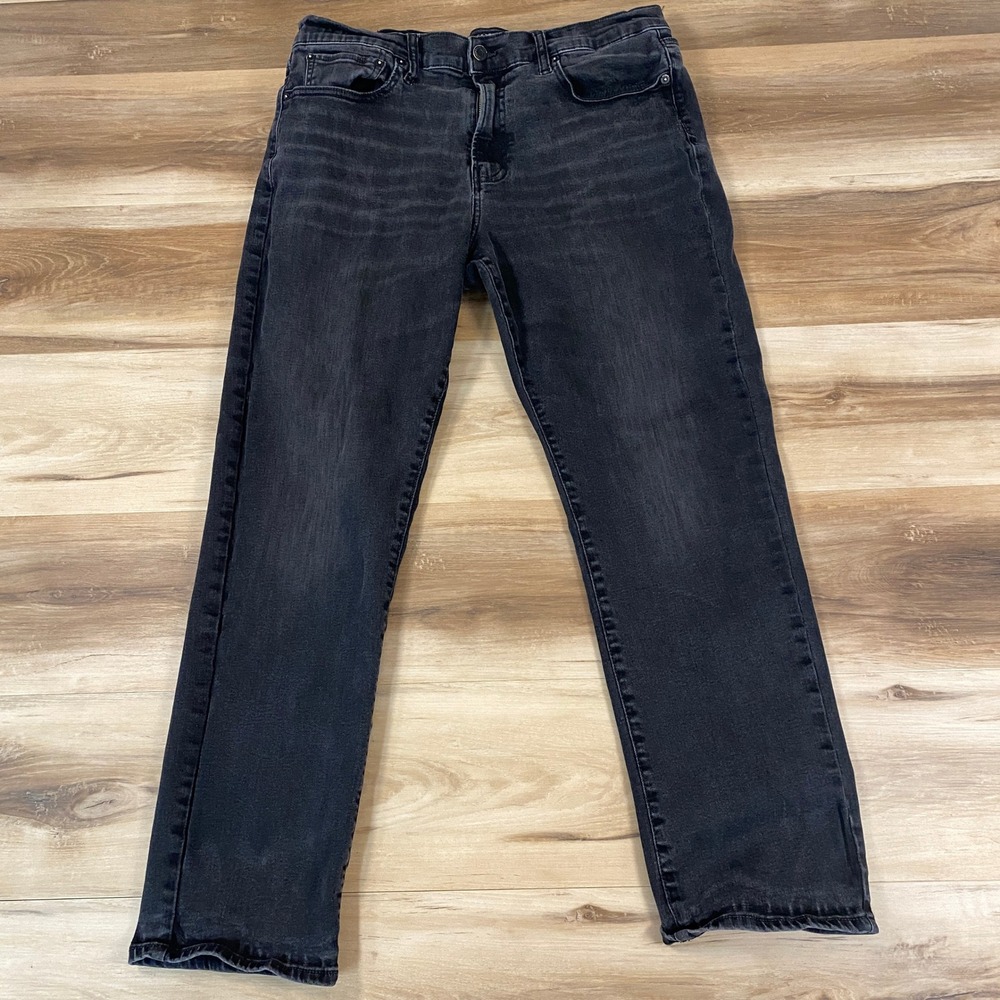 Lucky Brand 410 Athletic Straight Mens Jeans 36x30 Faded Black Denim Pants